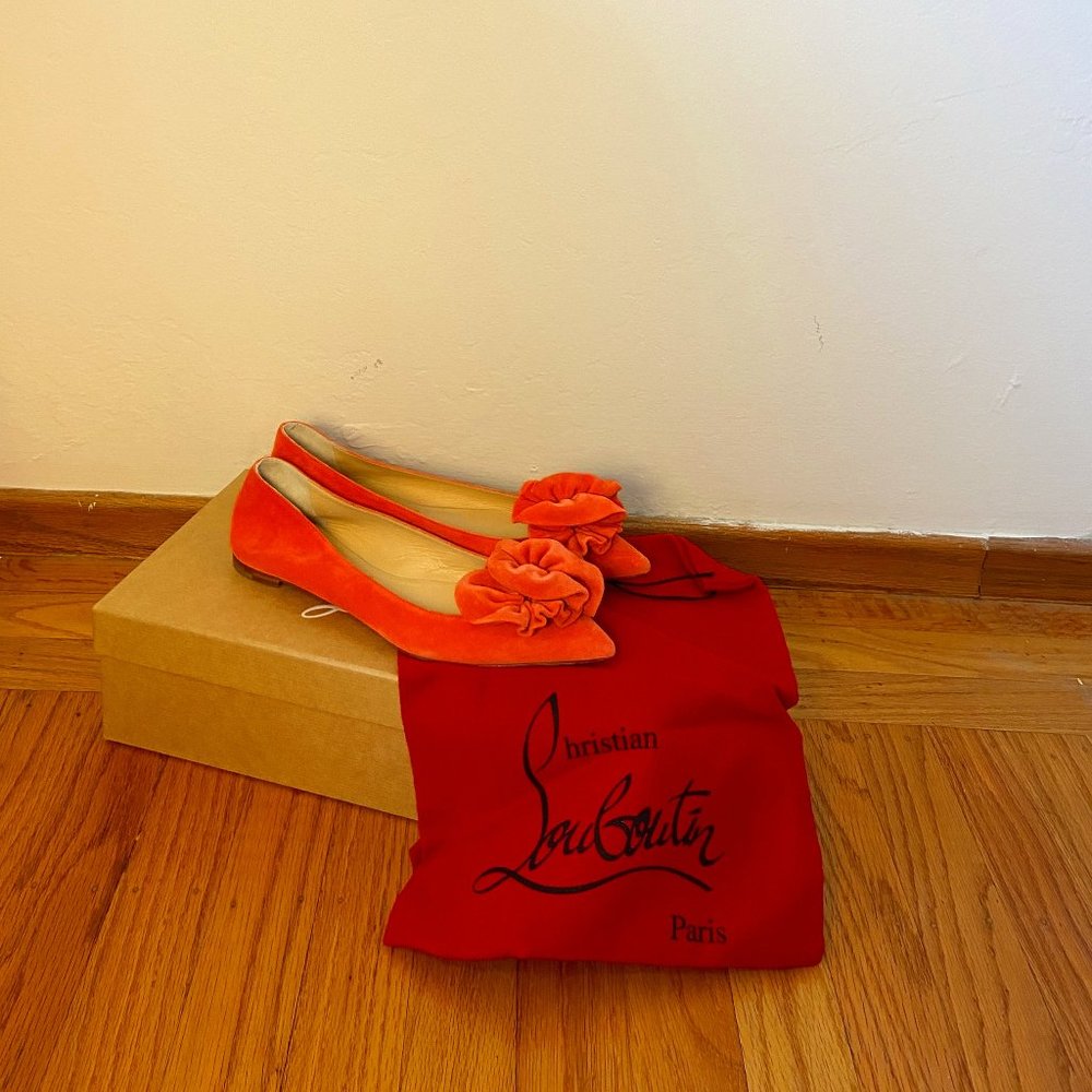 Christian Louboutins - Pink Flats In Box